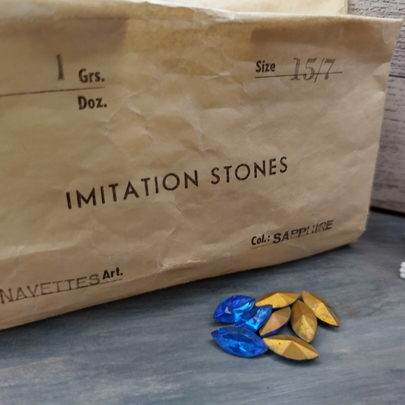 Vintage Sapphire Navettes For Jewelry Making 20 Stones Per Set - Picture 2 of 9